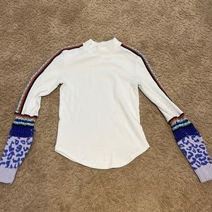 Free People mock turtle with crochet